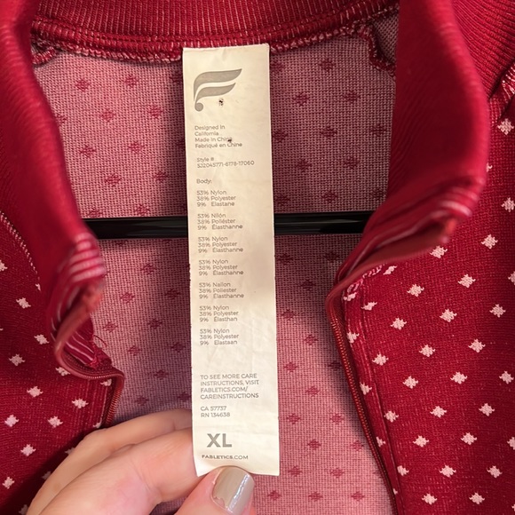 Fabletics Spiced Apple Festive Fair Isle Holiday Seamless Cropped Jacket size XL - Picture 11 of 12